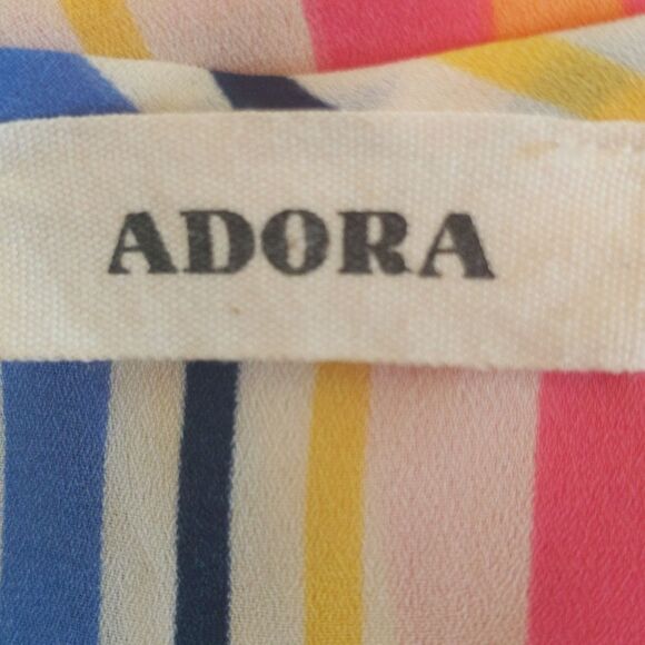 Adora striped tank, criss cross front (sewn), spaghetti straps, small - Picture 4 of 5